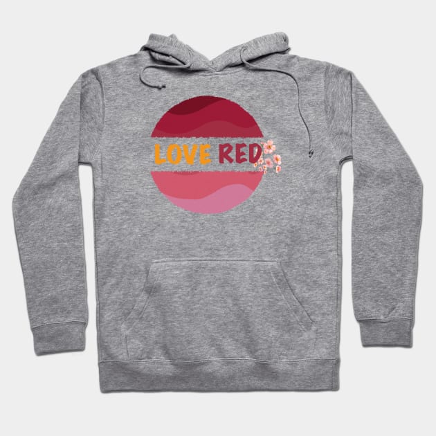 Flower Geometric Red Colorful #13 Hoodie by Black Cat